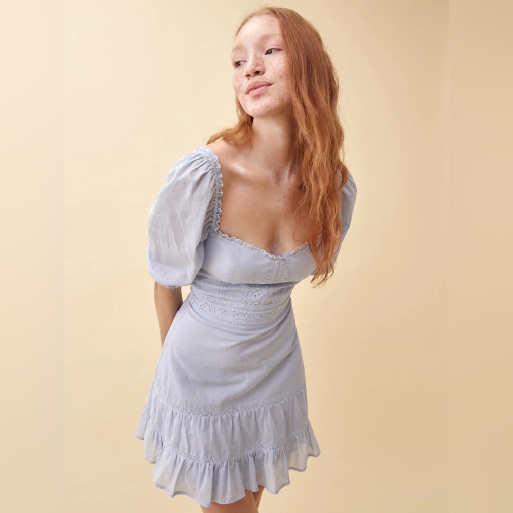 NWT REFORMATION Paxton Dress Size 12 in Mineral